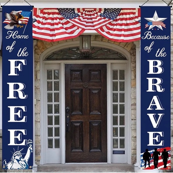 🇺🇸Home of The Free Because Of The Brave Oxford Cloth Patriotic Double Banners! - Picture 4 of 6